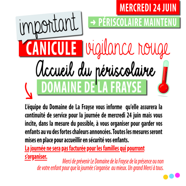 Canicule - Accueil de loisir et p&eacute;riscolaire